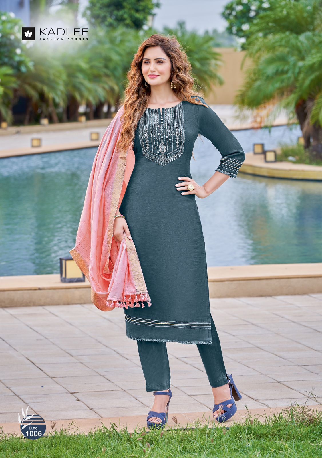 Kadlee Glamour Viscose Silk Wholesale Kurti Pant With Dupatta Collection